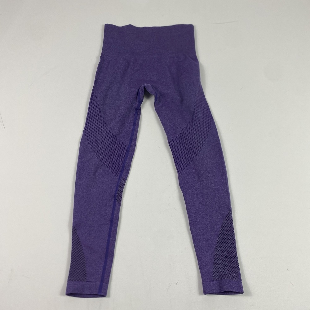 Fabletics Leggings Womens Small Purple Seamless High Waist Mesh Yoga Activewear